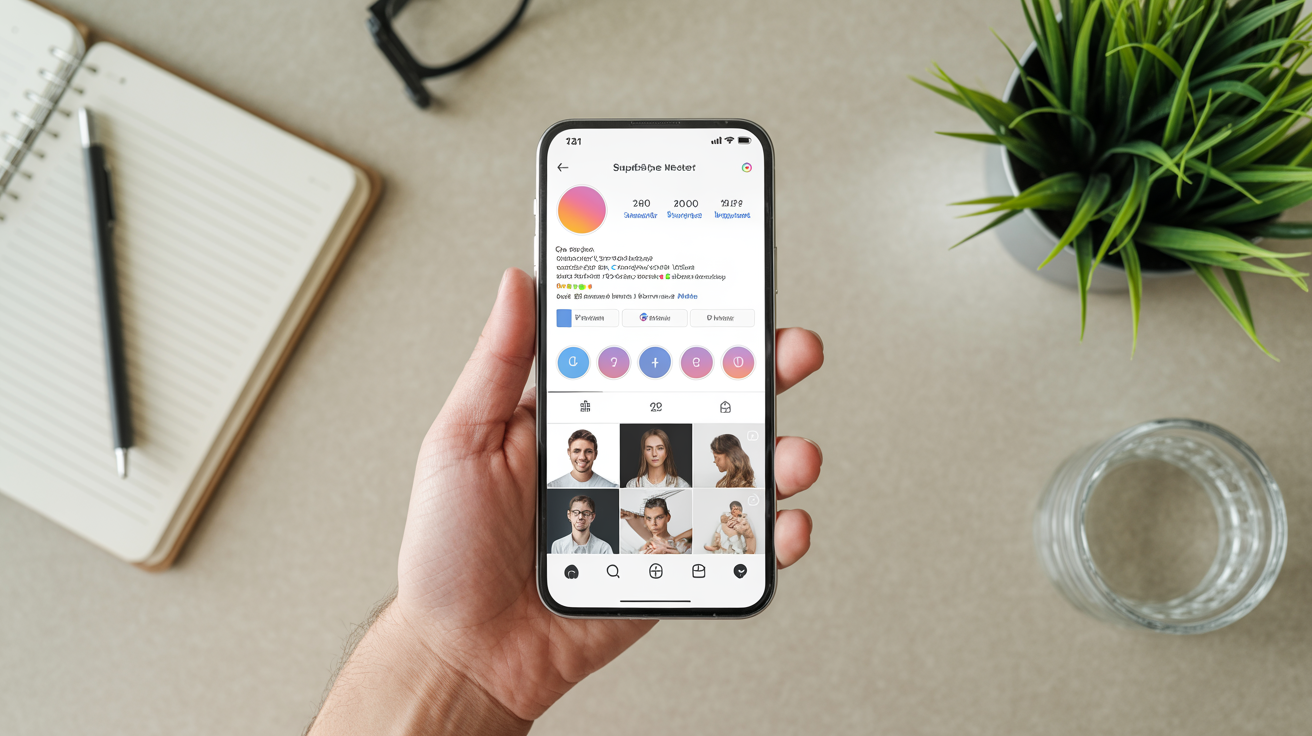 Optimisation d'un profil Threads sur smartphone avec métriques d'engagement visibles, stratégie de croissance